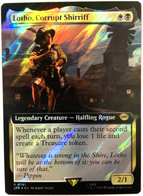 MTG Lotho Corrupt Shirriff *EXTENDED ART SURGE FOIL* Lord Of The