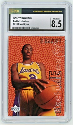 KOBE BRYANT 1996-97 Upper Deck Rookie Exclusives Rc CSG 8.5 Los