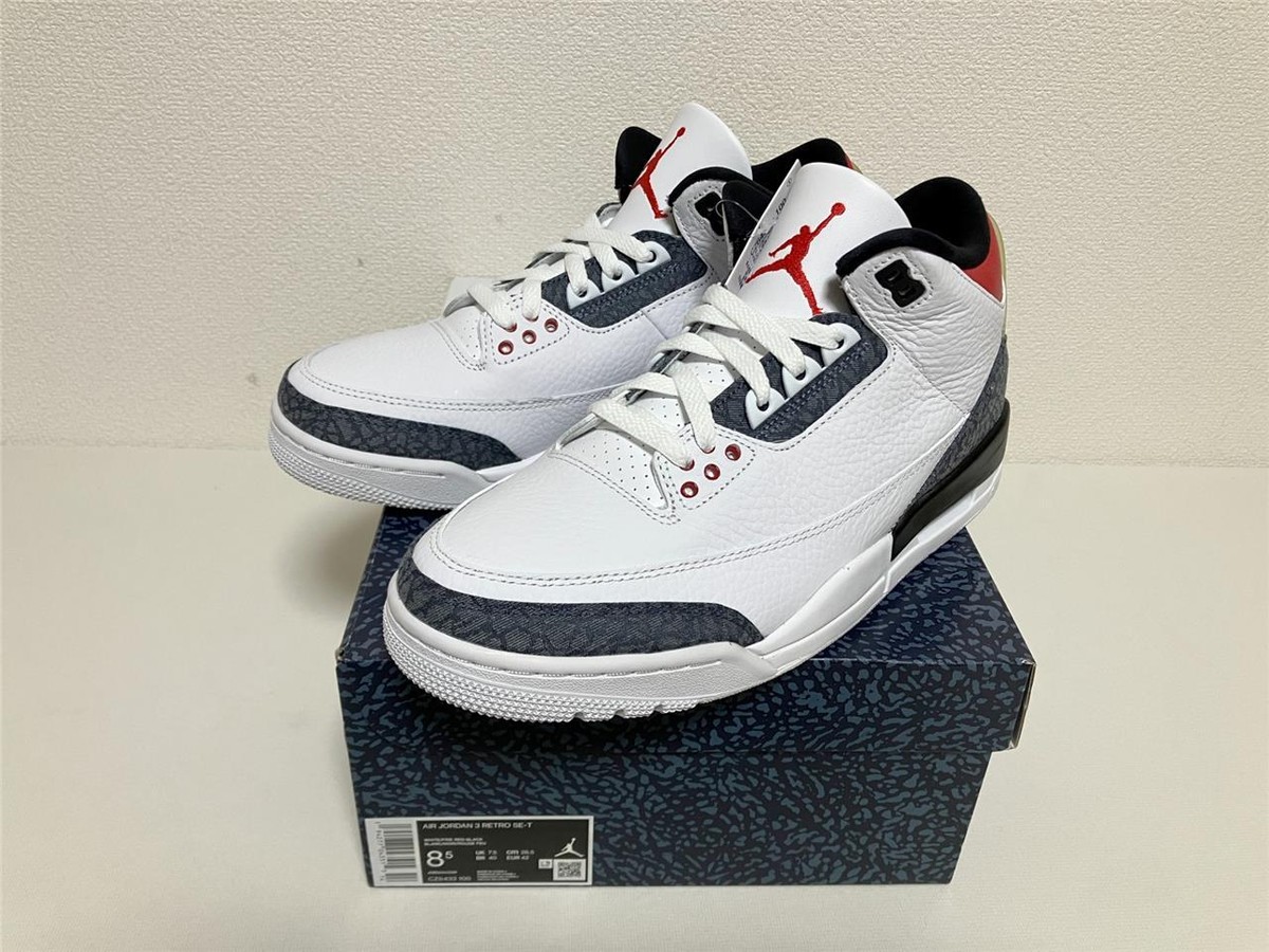 NIKE Air Jordan 3 Retro SE-T AJ3 III fire red denim japan brand