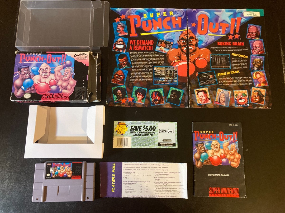 Super Punch-out (Super Nintendo SNES) Complete CIB w/ Ads