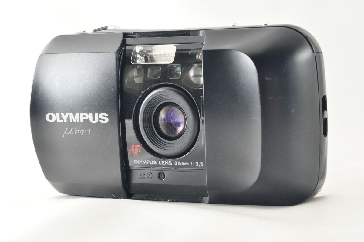 Olympus μ Mju 35mm f/3.5 Point & Shoot Film Camera Black From