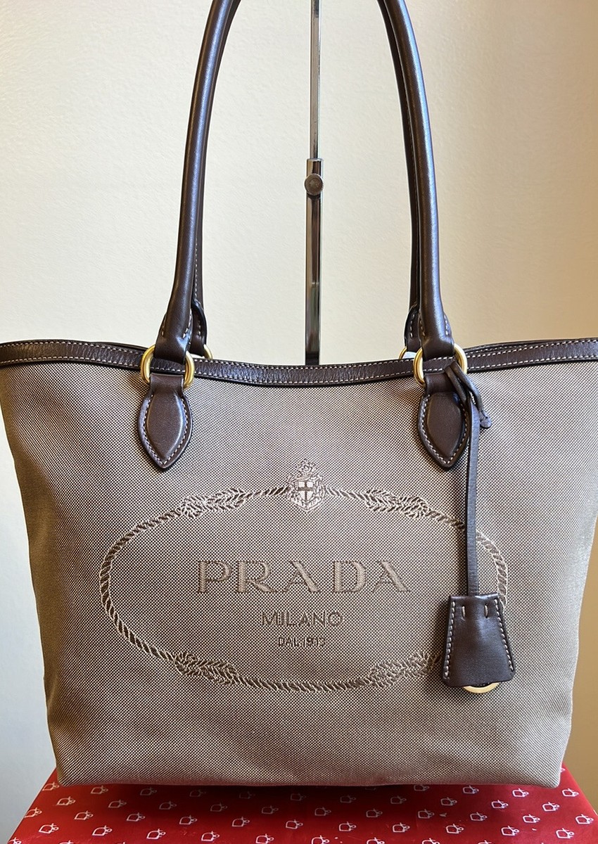 Prada Jacquard Logo Tote Bag | eBay