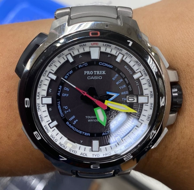 CASIO PRO TREK MANASLU PWX-8000T-7JR Analog Titanium Silver Men's