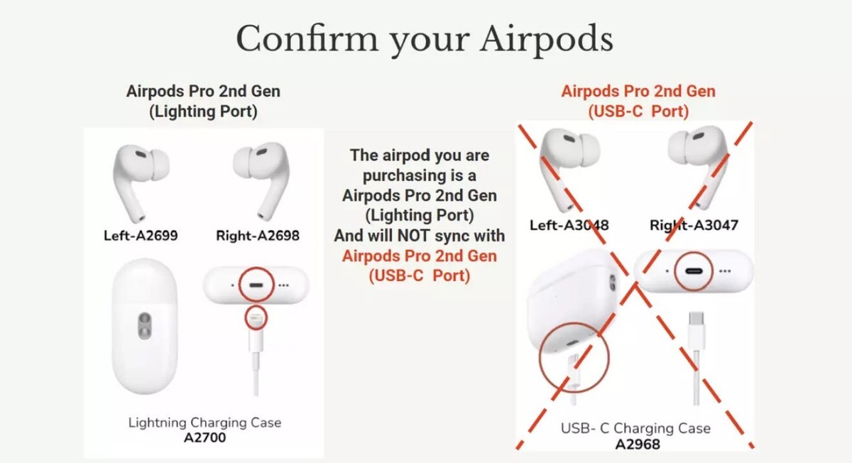 AirPods Pro 2nd Gen (2699/2698/2700) 1 YEAR WARRANTY - PICK 1
