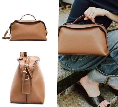 ZARA City Bag Dark Golden Brown 6270/610/709 Metal Details