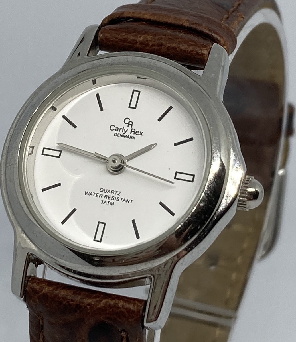 Carly Rex Denmark Ladies Brown Leather Band Silver Tone Case Watch