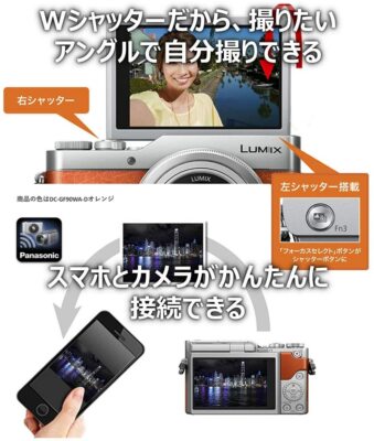 Panasonic mirrorless single-lens Lumix GF10 double lens kit orange