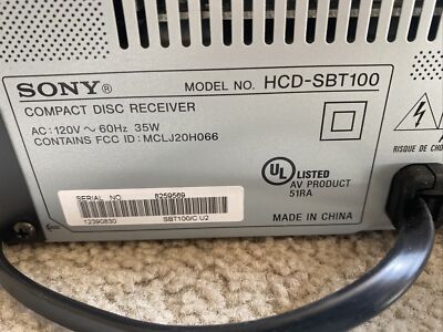 Sony HCD-SBT100 Bluetooth Micro Music System & Speakers (Tested