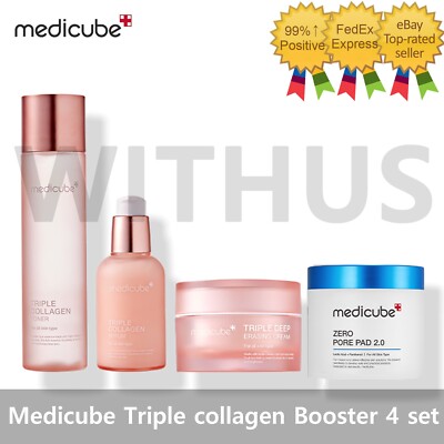 Medicube Triple collagen Booster 4 set Toner Serum Cream Pore Pad