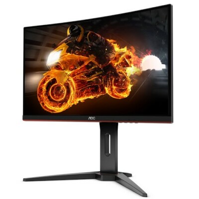AOC モニター 1K 144Hz 32インチ 曲面型 AOC、144Hz駆動の曲面フルHD