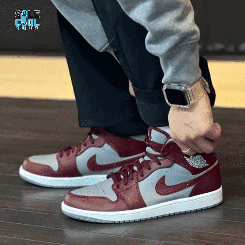 Air Jordan 1 AJ1 Mid Team Red Grey White Men's Shoes DQ8426-615 | eBay