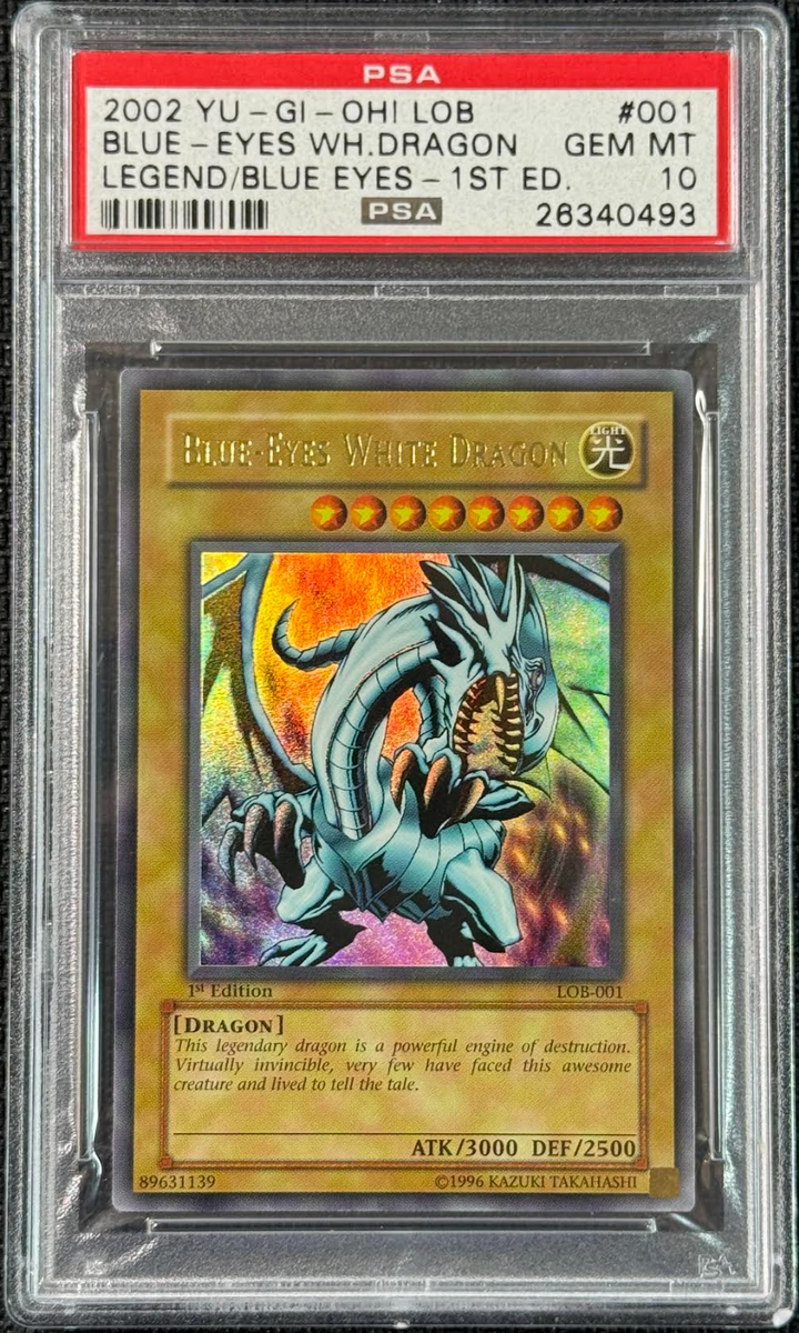 PSA 10 2002 Legend of Blue Eyes White Dragon 1st Edition LOB-001