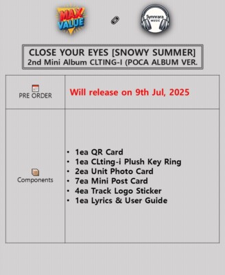 CLOSE YOUR EYES [SNOWY SUMMER] 2nd Mini Album CLTING-I Ver./ QR+