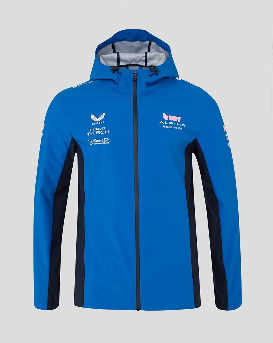 Alpine F1 Team Official Water Resistant Rain Jacket Coat Full Zip