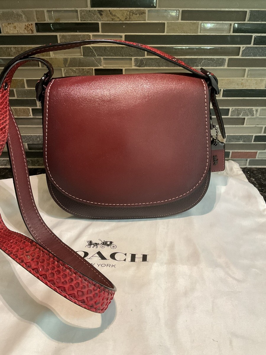 Coach 1941 Saddle Bag 23 Glovetanned Leather Colorblock Python