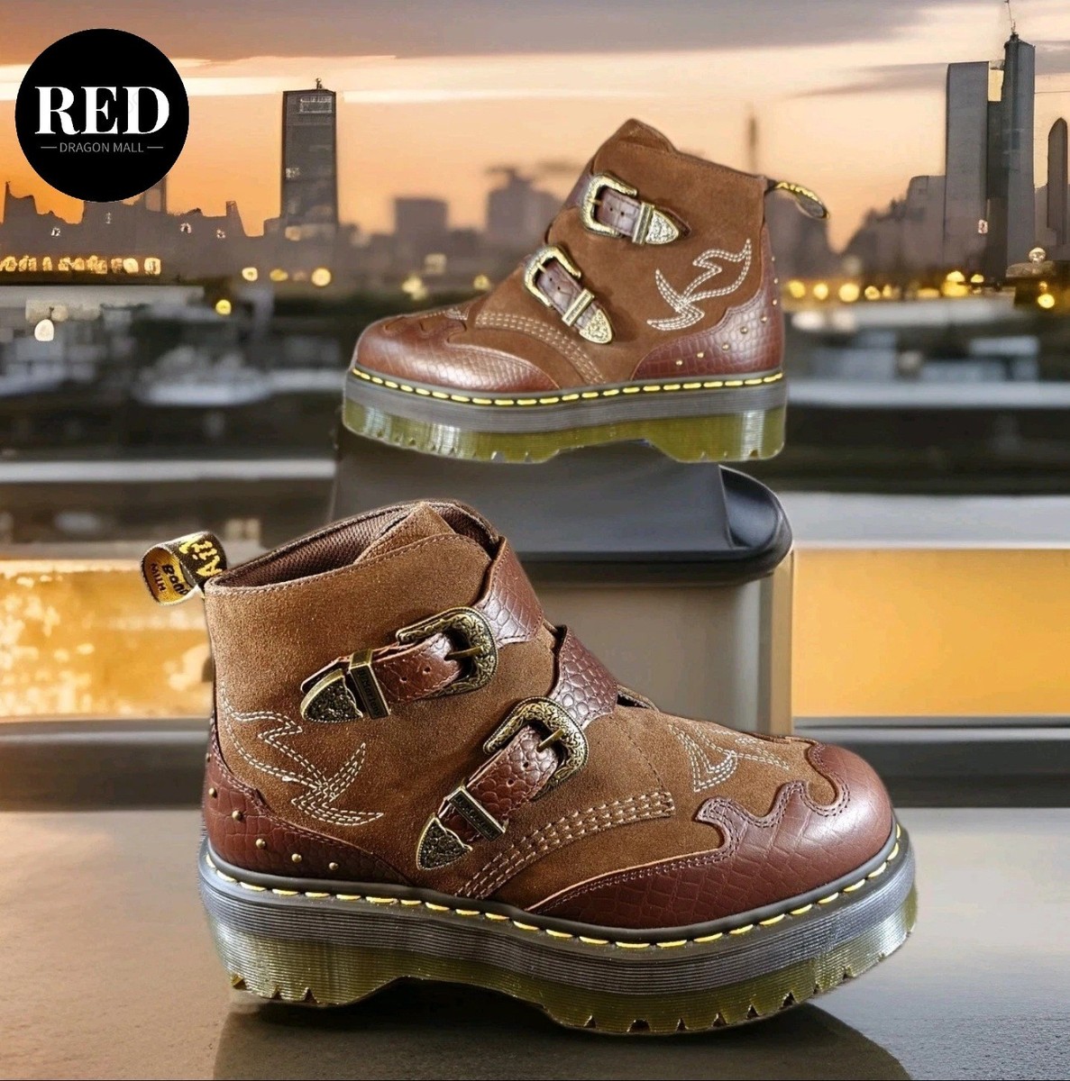 Dr. Martens Devon GA Gothic Americana Western Platform Boots