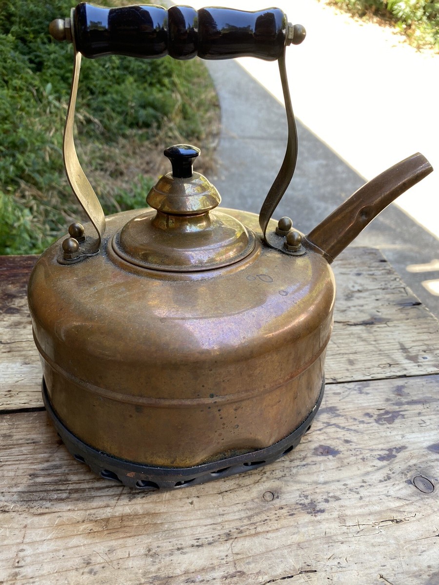 Vintage Simplex England Copper Whistling Tea Kettle With Rapid