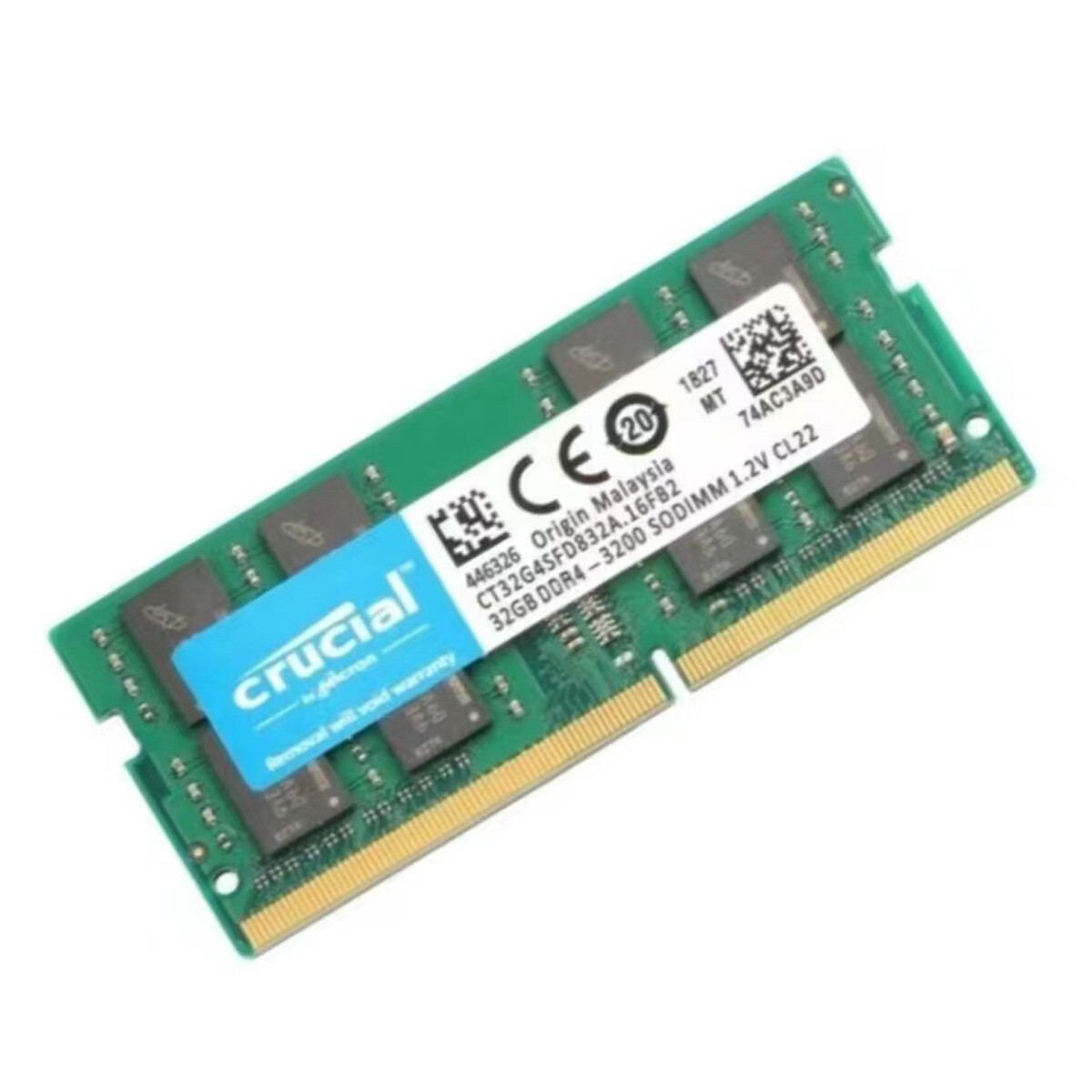 64GB (2X 32GB ) Crucial DDR4 3200MHz PC4-25600 SODIMM Memory Ram