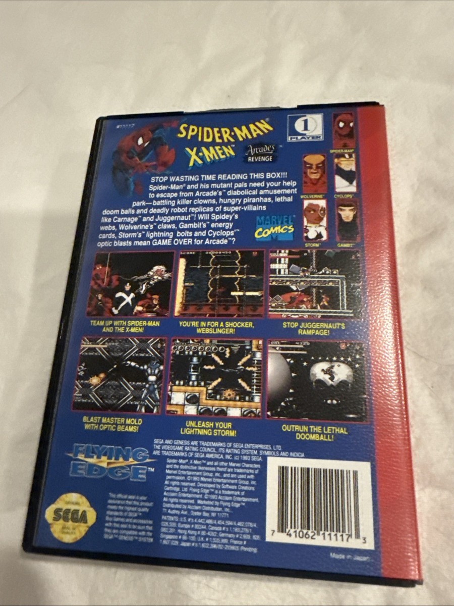 Spider-Man/X-Men: Arcade's Revenge (Sega Genesis, 1993) for sale