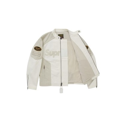In-Hand Supreme Vanson Leathers Cordura Cotton Jacket White Size