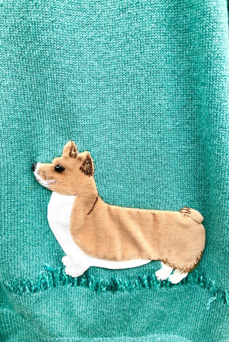 Vintage 1950s cashmere Corgi Dogs Cardigan by Lee Collins | eBay