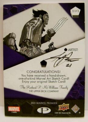 WOLVERINE SKETCH CARD 1/1 ONE OF ONE MARVEL PREMIER 2021 2023