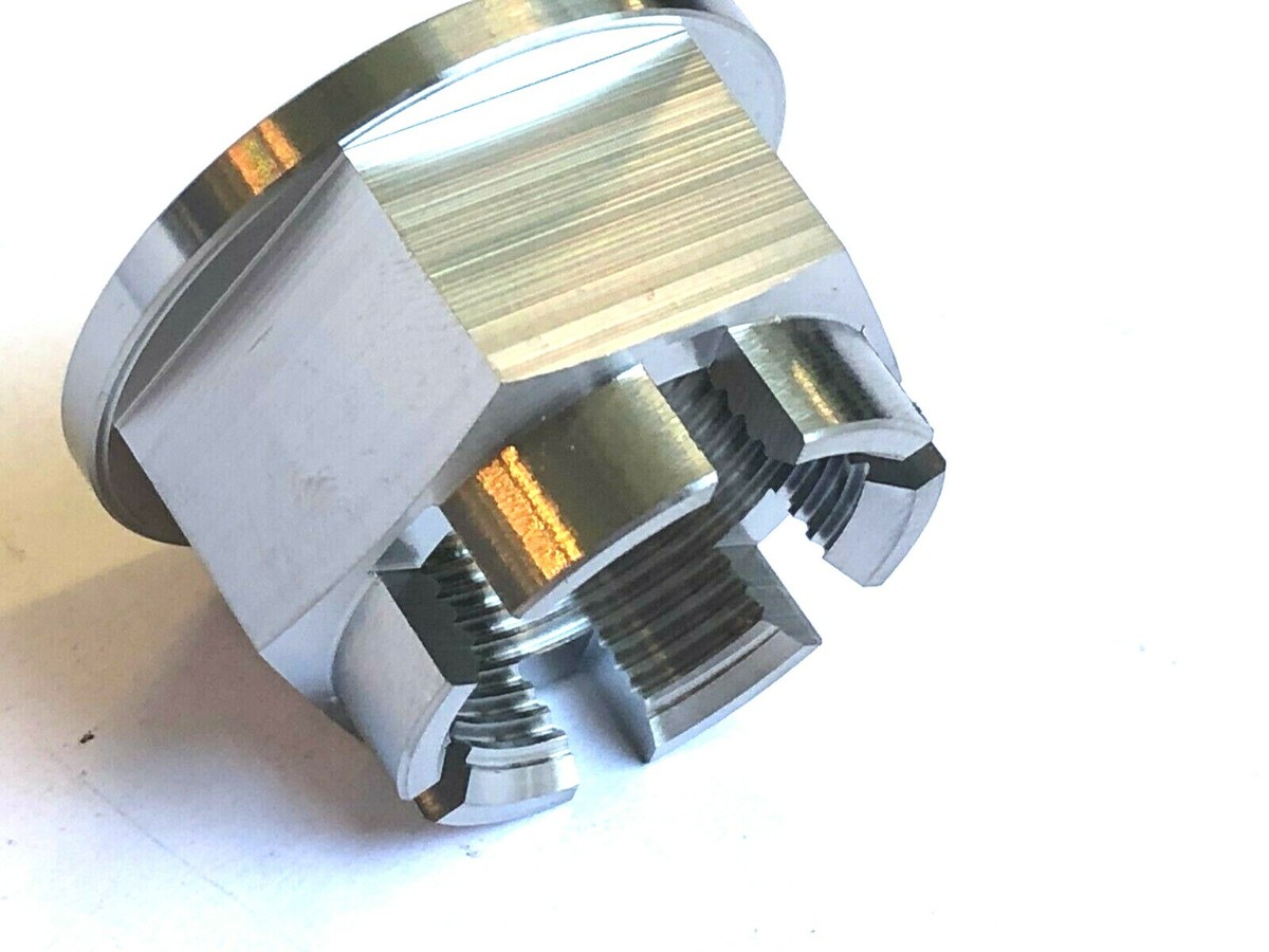 KAWASAKI ZX6R 2000-2021 REAR AXLE CASTLE FLANGED NUT TITANIUM