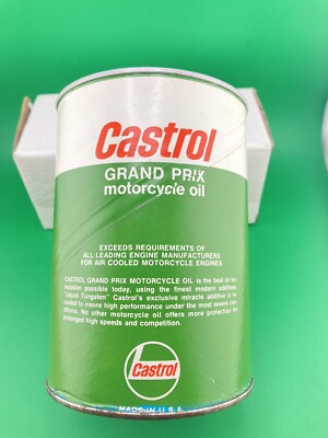 Vintage Castrol Grand Prix motorcycle Racing oil 1 Quart Can Empty