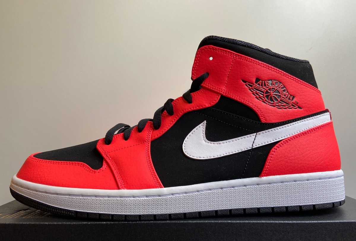 Nike Air Jordan 1 Mid Black Infrared 23 White 554724-061 SIZE 15