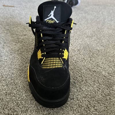 Air Jordan 4 Retro Thunder 2023 Men's Sneakers Size 12, Black