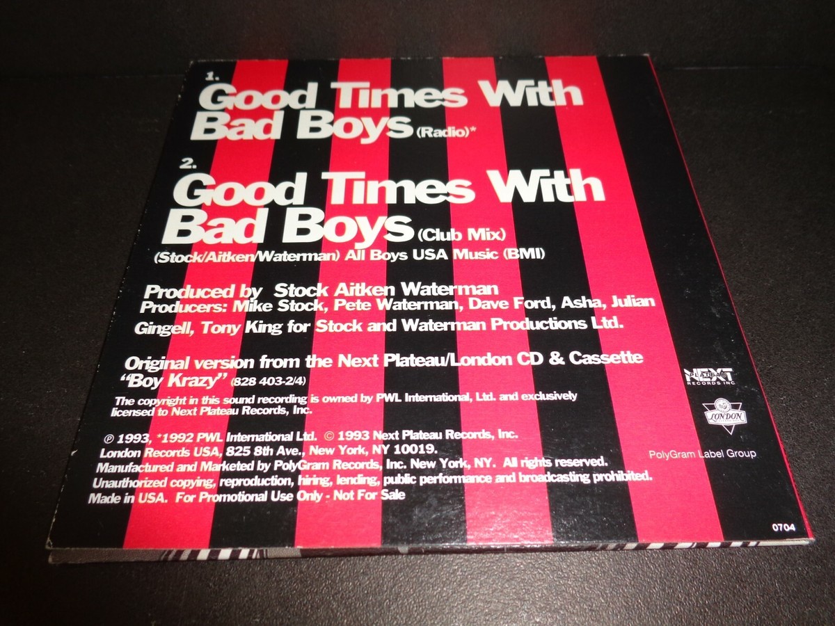 GOOD TIMES WITH BAD BOYS by BOY KRAZY-Rare Collectible PROMOTIONAL