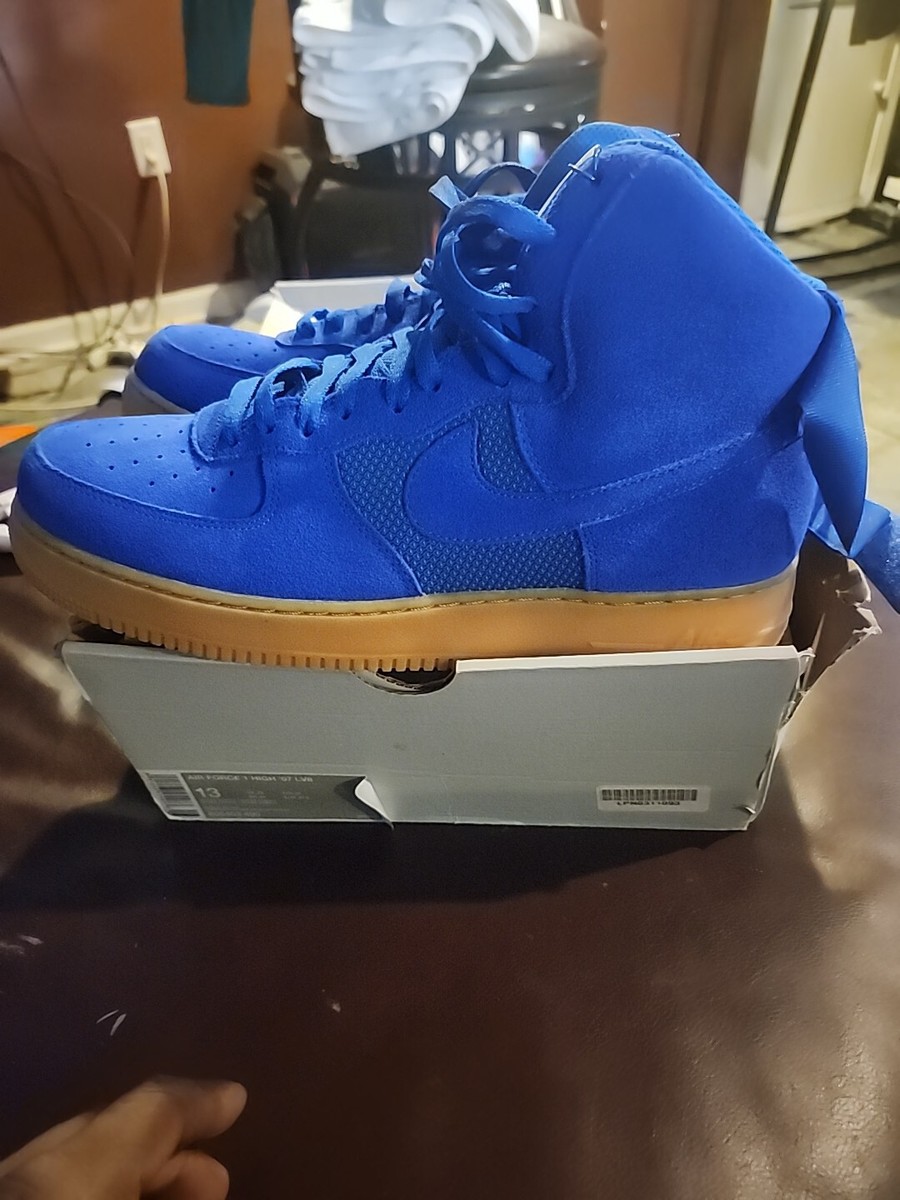 Size 13 Nike Men AIR FORCE 1 HIGH '07 LV8 Shoes 806403 400 Blue | eBay