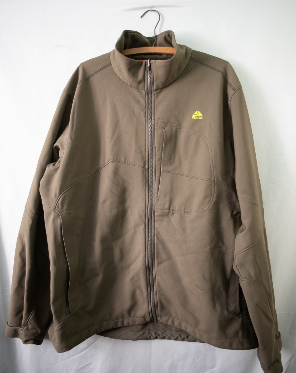 Vintage Y2K Nike ACG Brown Thermal Soft Shell Full Zip Jacket Size