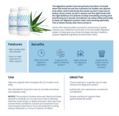 50 Capsules UNICITY Aloe Vera + Tracking | eBay