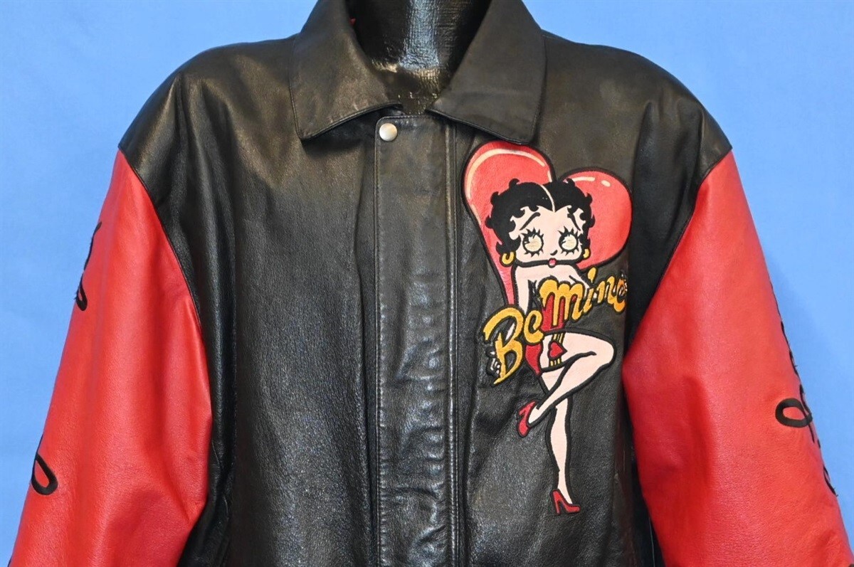 vintage 90s BETTY BOOP AMERICAN TOONS EXCELLED ZIP UP LEATHER
