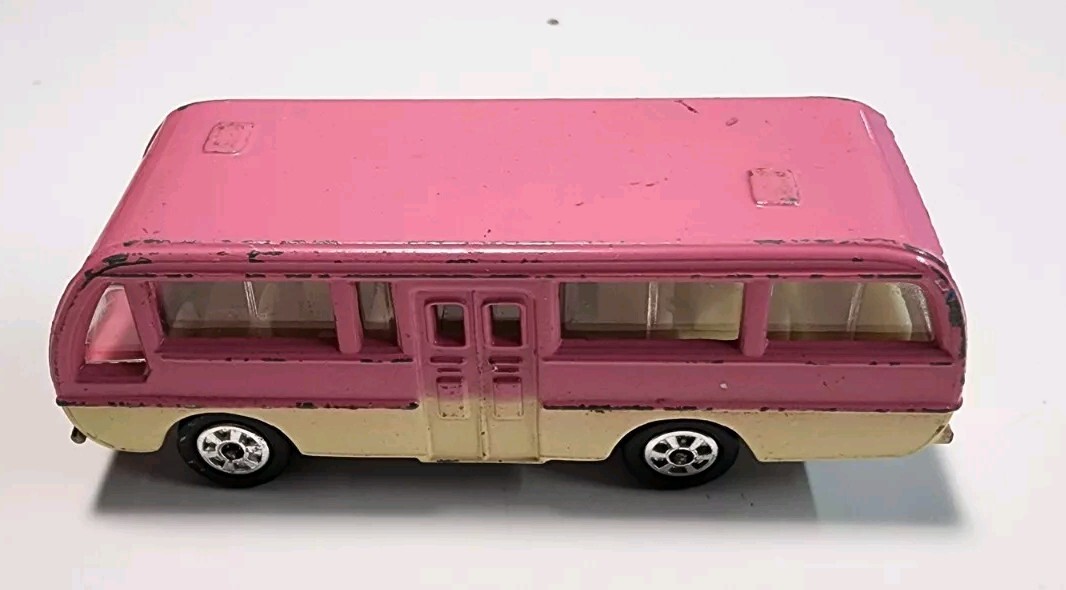 Vintage 1974 Tomica #46 Pink/Cream Mazda Light Bus 1/88 Diecast