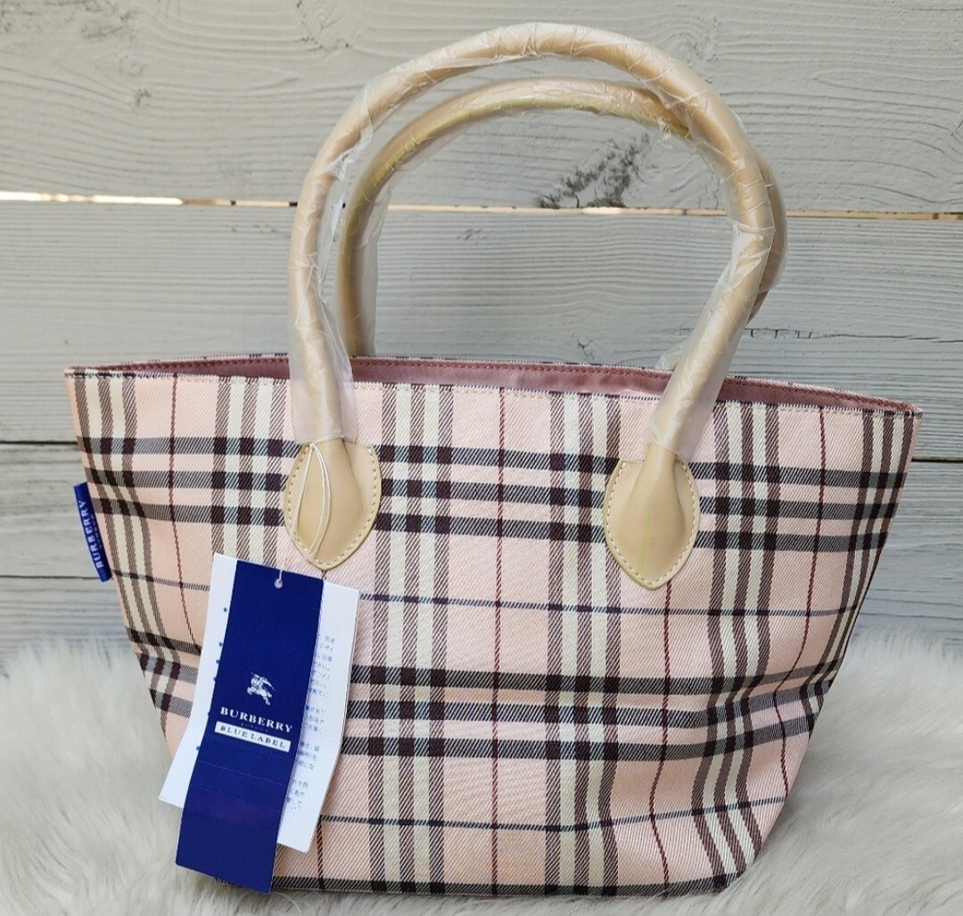 NWT Burberry Blue Label Pink Nova Check Mini Tote Rare | eBay