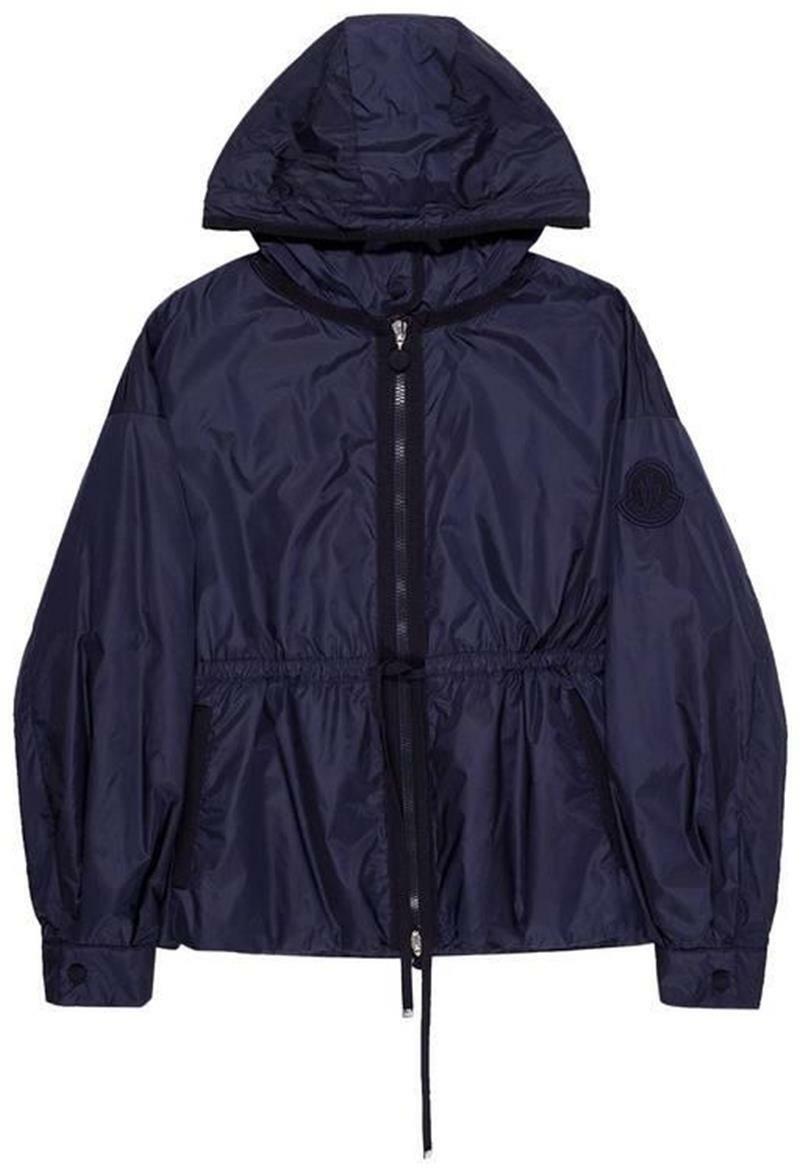 Moncler MERETZ GIUBBOTTO Hooded Nylon Windbreaker Jacket Navy Blue