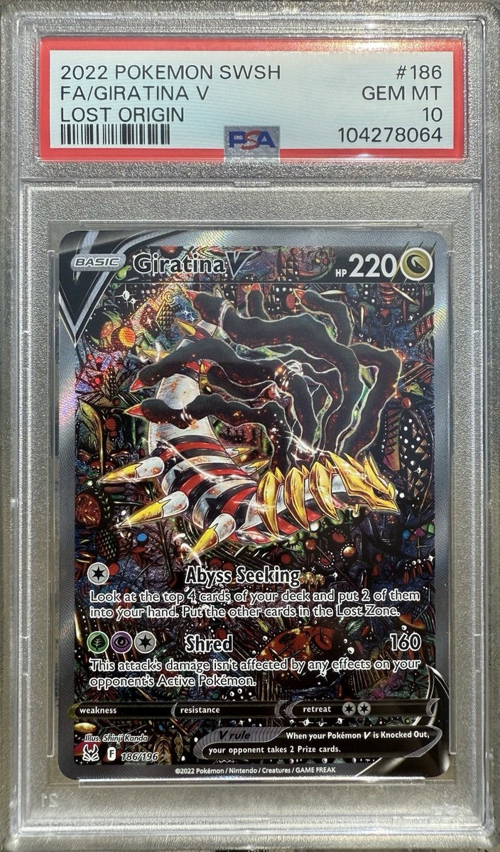 Pokemon 2022 Giratina V 186/196 Alt Art Lost Origin GEM MINT PSA