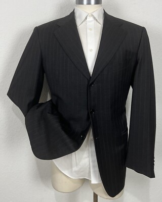 Pal Zileri Loro Piana Wish Super 150 Gray Pinstripe Suit Jacket
