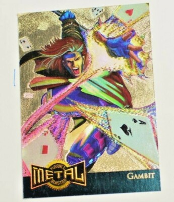 Gambit 1995 Marvel Metal - Gold Blaster Limited Edition Card 4 of