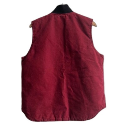 VTG 2000s Medium Carhartt Vest Red RARE Medium Duck Insulated | eBay