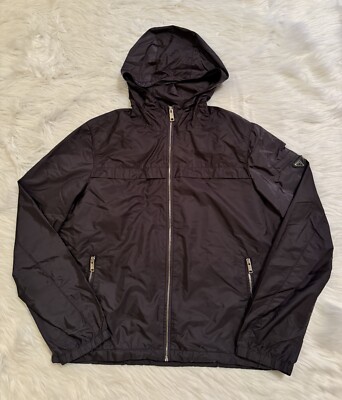 Prada Sport Nylon Full Zip Windbreaker Jacket Triangle Logo Badge