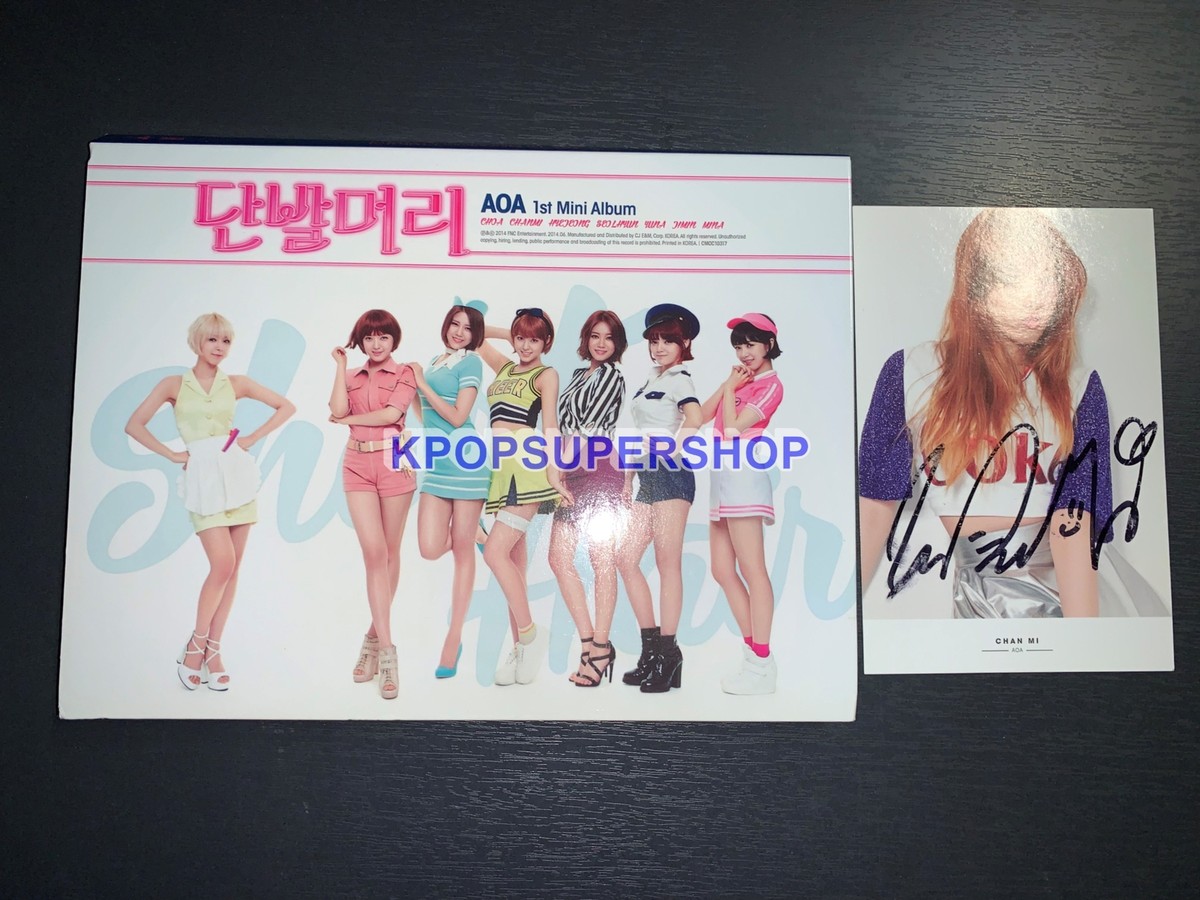 AOA 1st Mini Album Short Hair CD Photobook Autographed Signed
