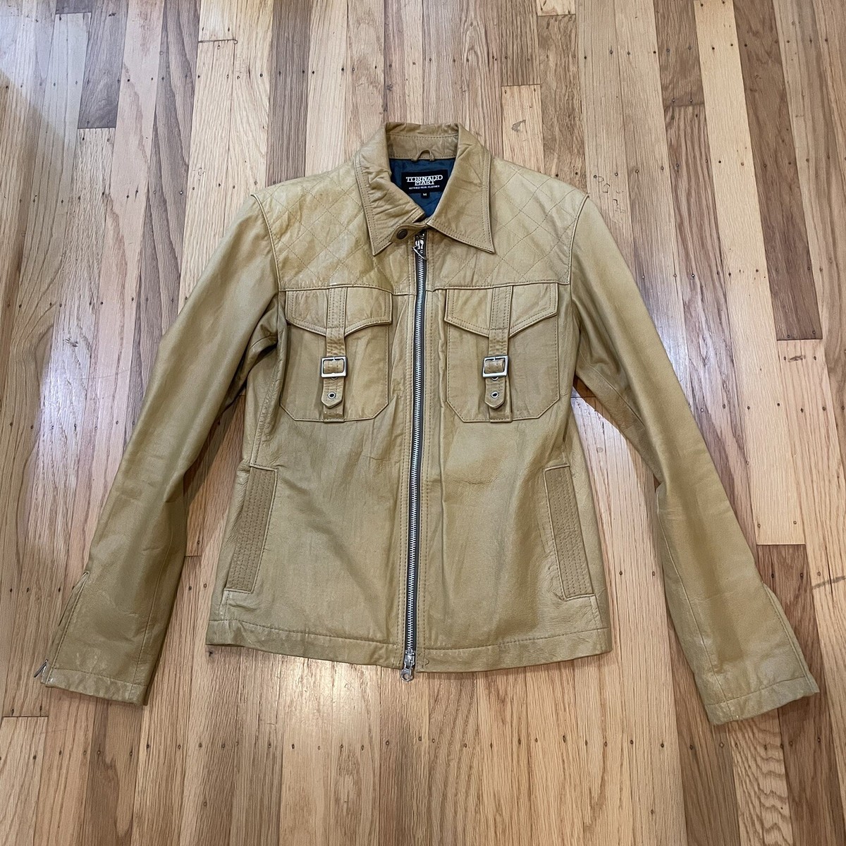 Tornado Mart Japan Yellow Leather Shirt Jacket Zip-up Men's M | eBay