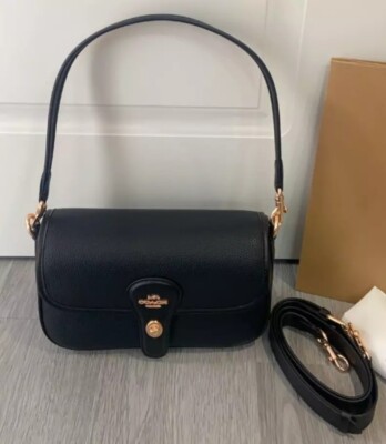 COACH Hadley Shoulder Bag Black CY683 Outlet NEW leather | eBay
