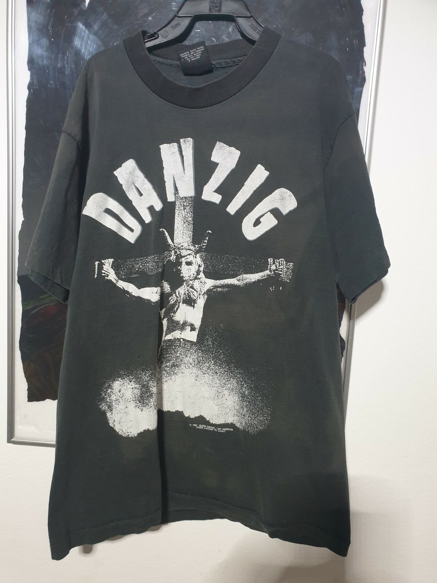 Rare Vintage 90s DANZIG uncensored T Shirt The Cult Misfits