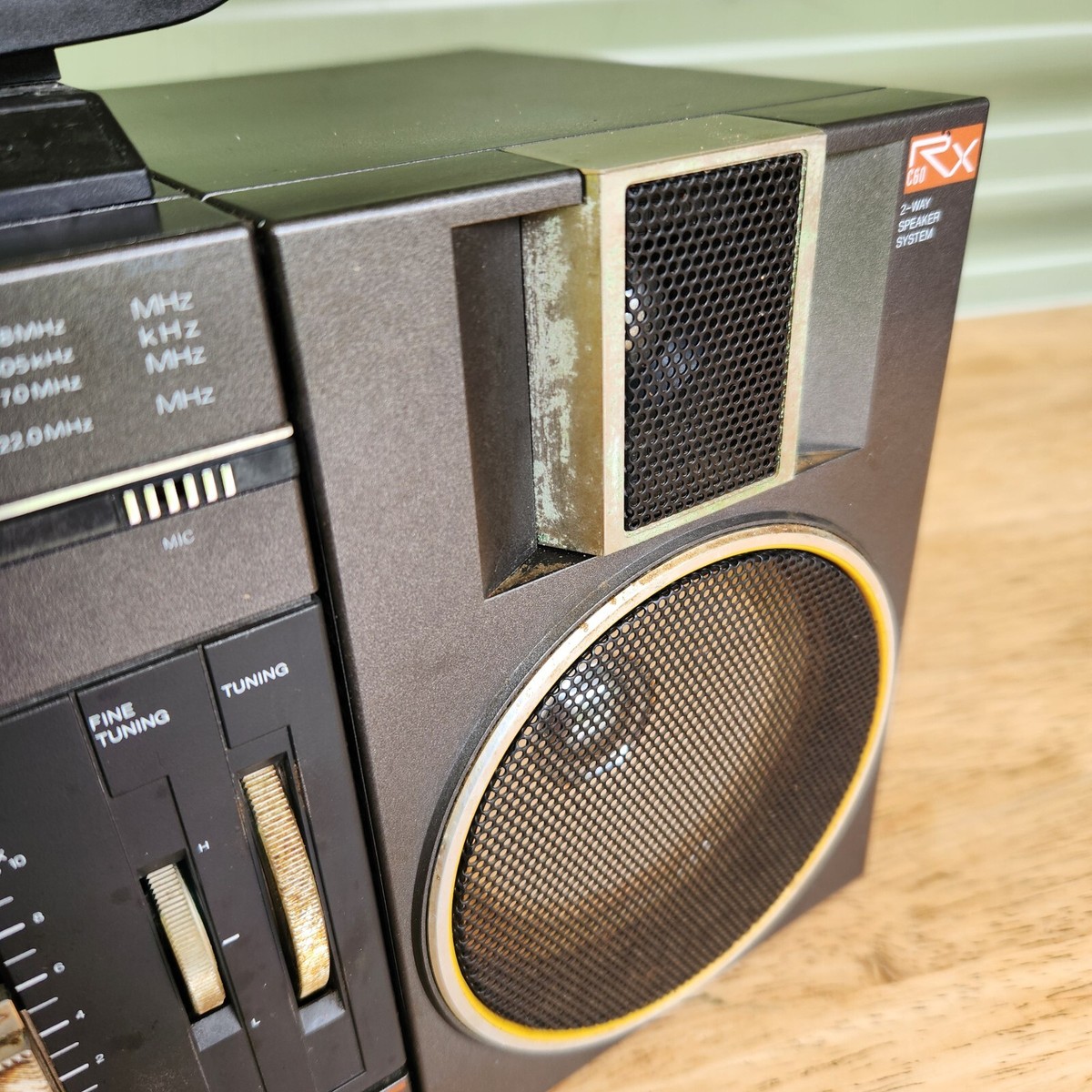 National RX - C60 Cassette Radio STEREO Vintage Black 80s BoomBox