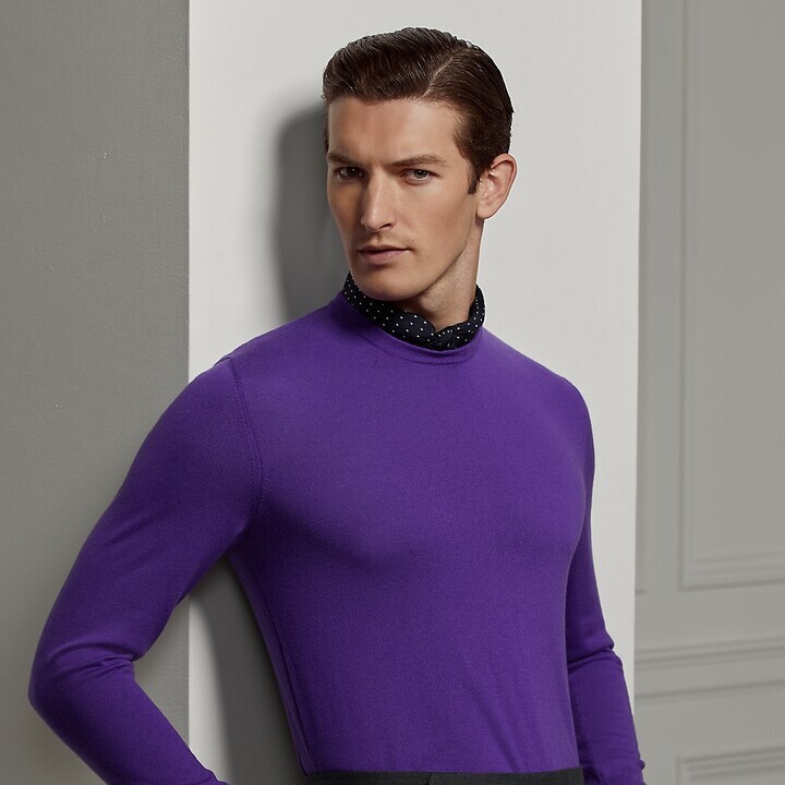 Ralph Lauren Purple Label Mens Blue Green Purple Cashmere Crew