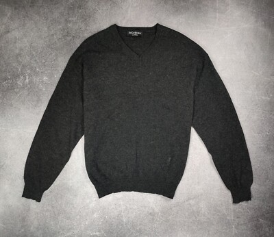YSL Yves Saint Laurent Pour Homme Men's V Neck Wool Sweater Jumper
